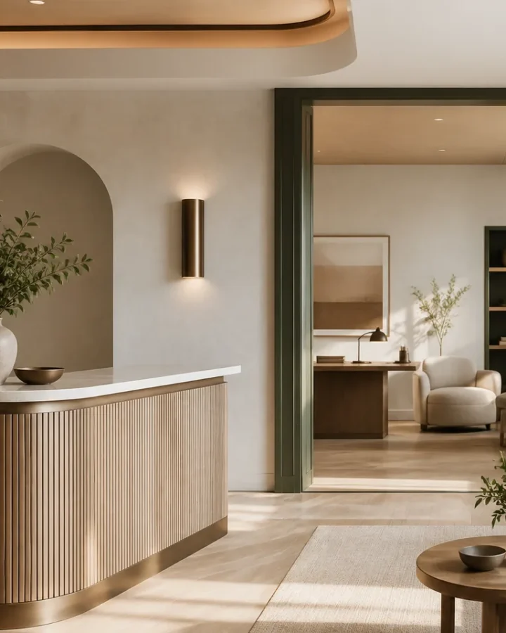 Warm fictional Akana Health demo clinic interior